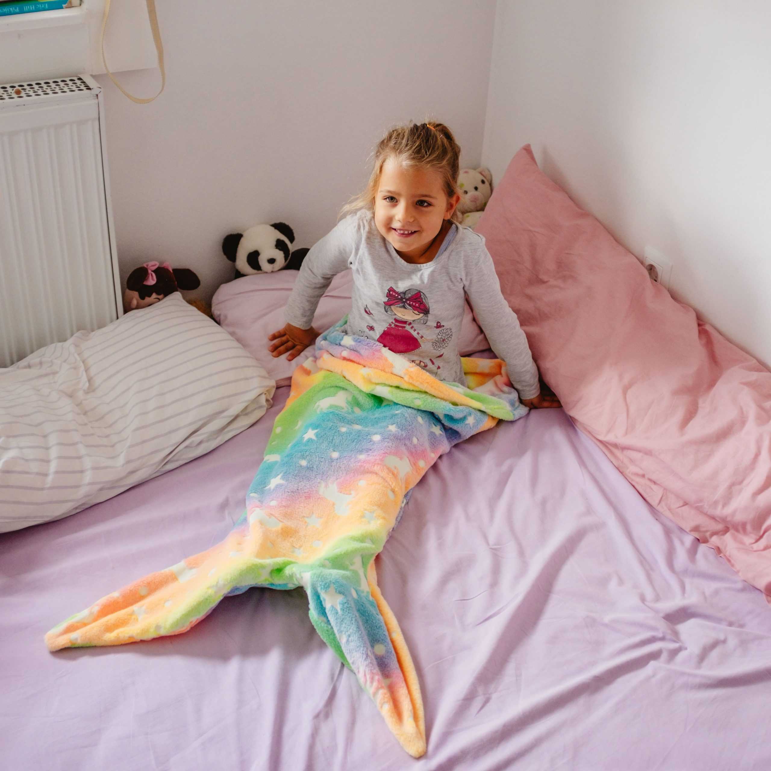 Zeemeermin Deken voor Kinderen |Warme en Zachte Staartvormige Plaid | Fantasierijk Cadeau