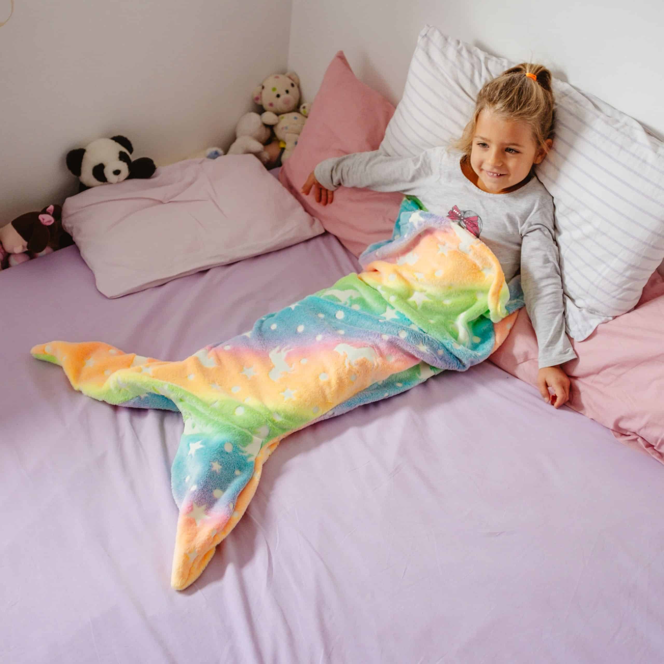 Zeemeermin Deken voor Kinderen |Warme en Zachte Staartvormige Plaid | Fantasierijk Cadeau