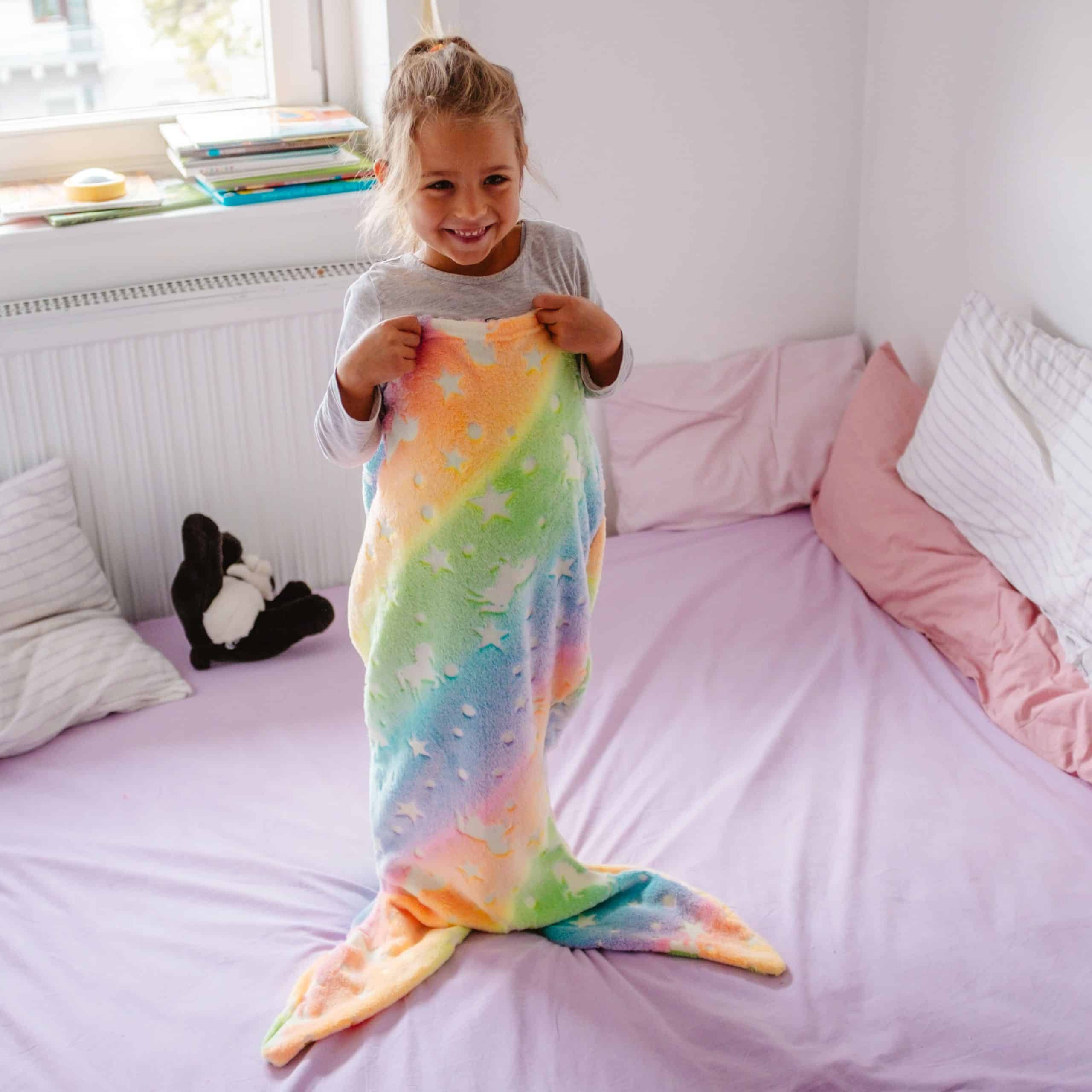 Zeemeermin Deken voor Kinderen |Warme en Zachte Staartvormige Plaid | Fantasierijk Cadeau