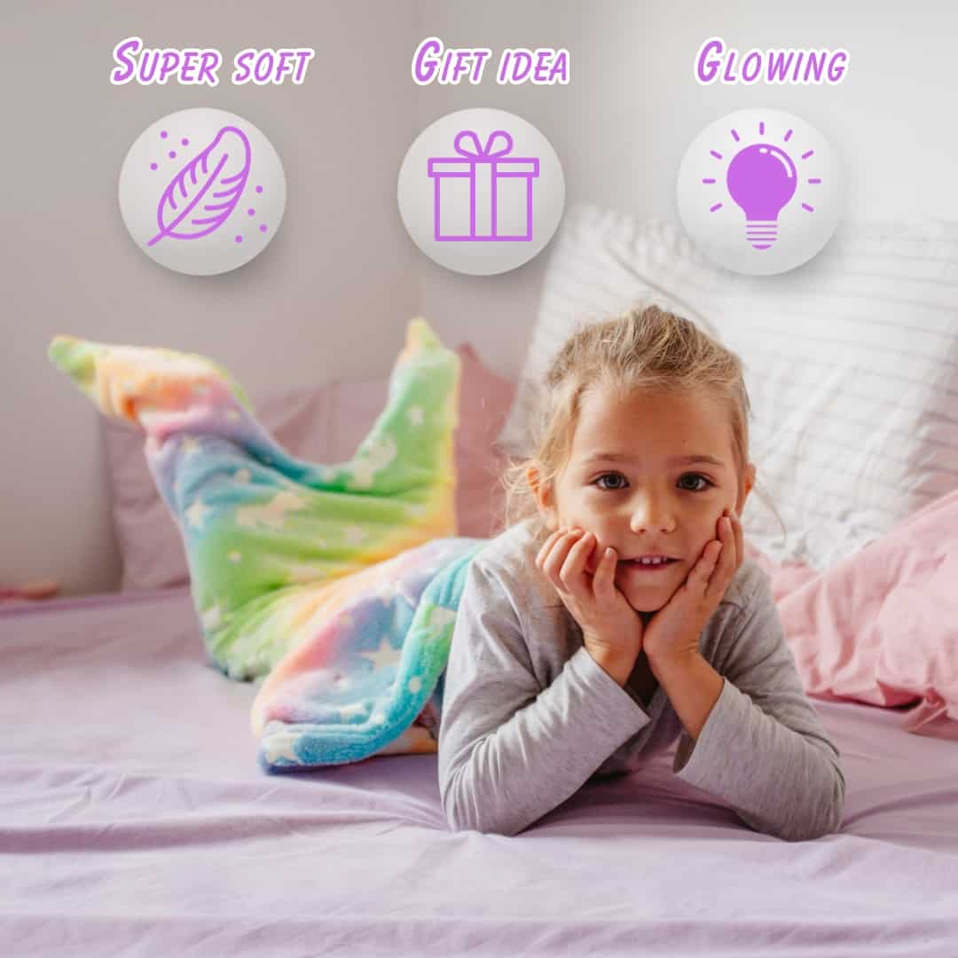 Zeemeermin Deken voor Kinderen |Warme en Zachte Staartvormige Plaid | Fantasierijk Cadeau