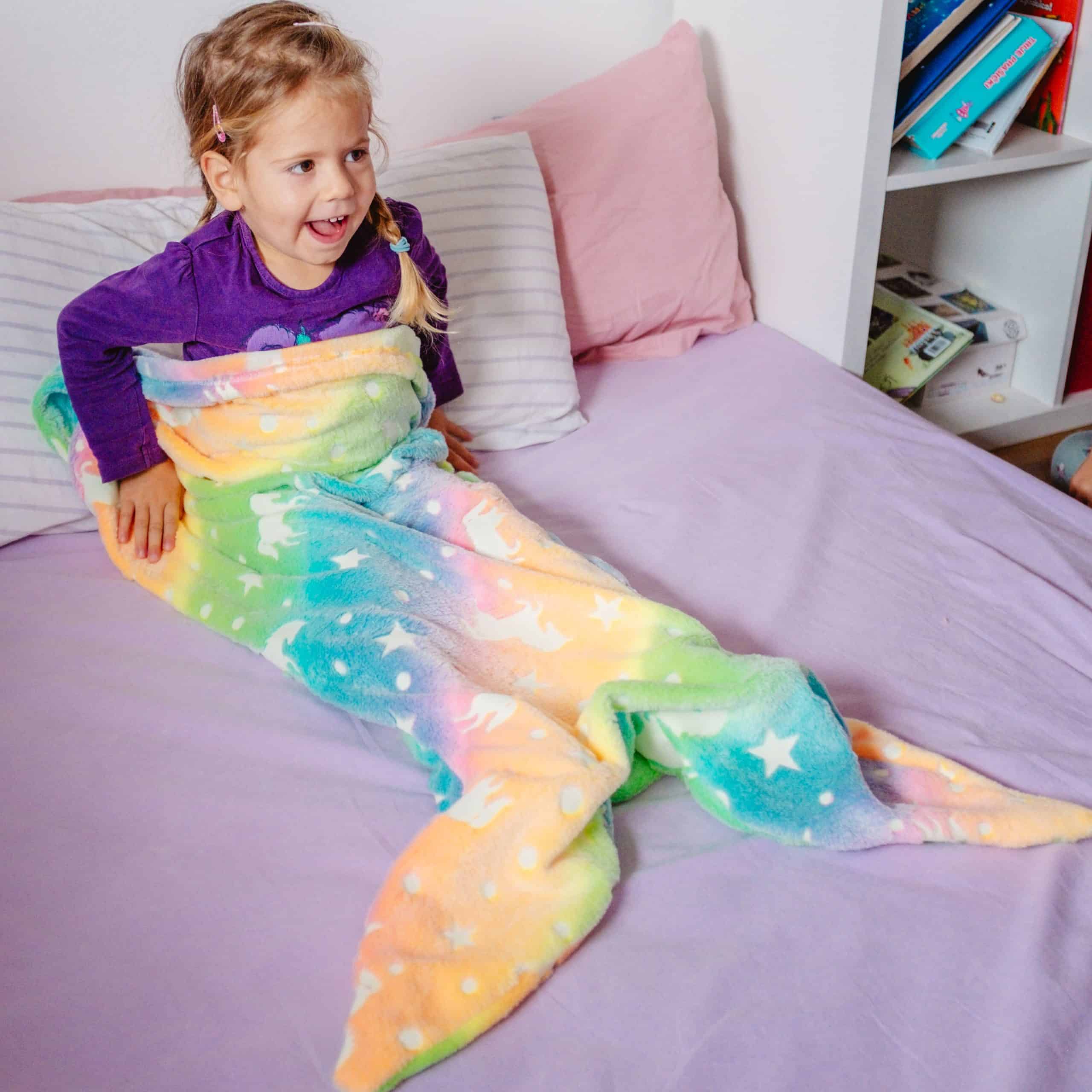Zeemeermin Deken voor Kinderen |Warme en Zachte Staartvormige Plaid | Fantasierijk Cadeau