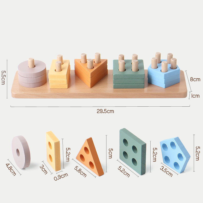 Montessori Houten Geometrische Stapelaar