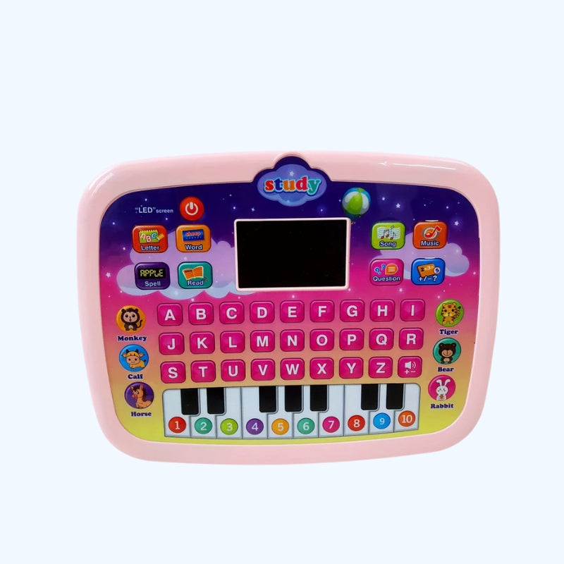Montessori Tablet Leerpad met LED Scherm | Educatieve Tablet om Alfabet, Nummers, Woorden, Muziek en Rekenen te Leren, Interactief Elektronisch Speelgoed voor Jongens & Meisjes