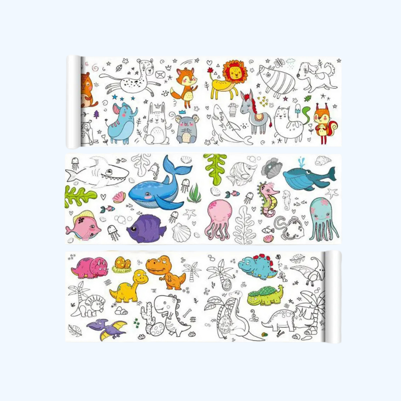 Kinder Tekenpapierrol - Plakkerig Graffiti Papier, Doe-het-zelf Kleuren, Educatief Speelgoed om te Schilderen