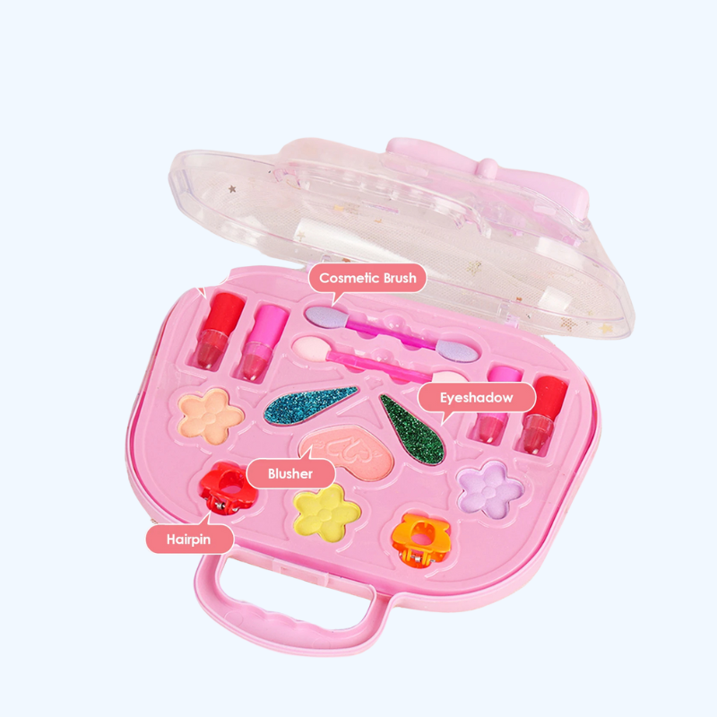 Kleine Beautycase voor Meisjes - Wasbaar Make-upspeelgoed Handtas, Prinses Beauty Kit voor Rollenspel