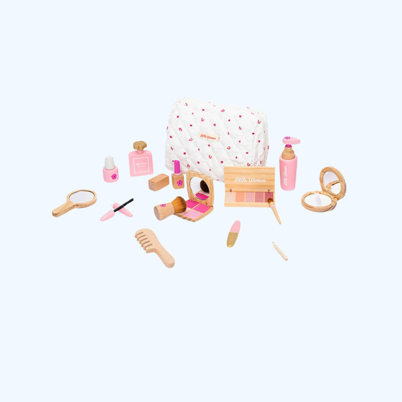 Houten Beauty Make-up Set - Rollenspel Schoonheidssalon Speelgoed voor Meisjes - Verjaardags- & Halloweencadeau