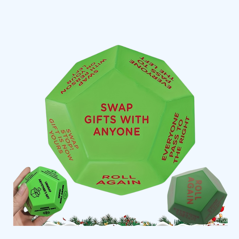 Kerst Dobbelsteen van de Kerstman - Uniek 12-zijdig Feestspel voor Kinderen & Volwassenen - Perfect voor Kerstfeesten