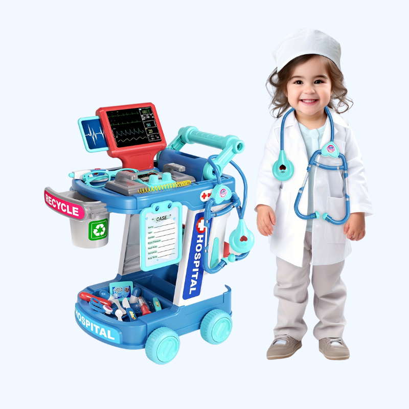 Medische Trolley - Dokter Speelset met Gesimuleerde Tafel, Behandeling & Injectie - Voor Kinderen - Educatief Cadeau voor Verjaardagen