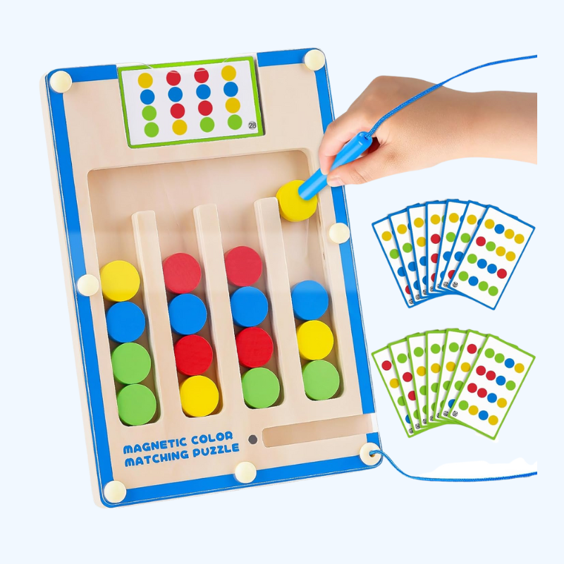 Montessori Magneet Houten Speelgoed voor Kinderen | Puzzel Labyrint Spel Educatief Activiteitenspeelgoed voor 3, 4, 5, 6, 7 Jaar Oud
