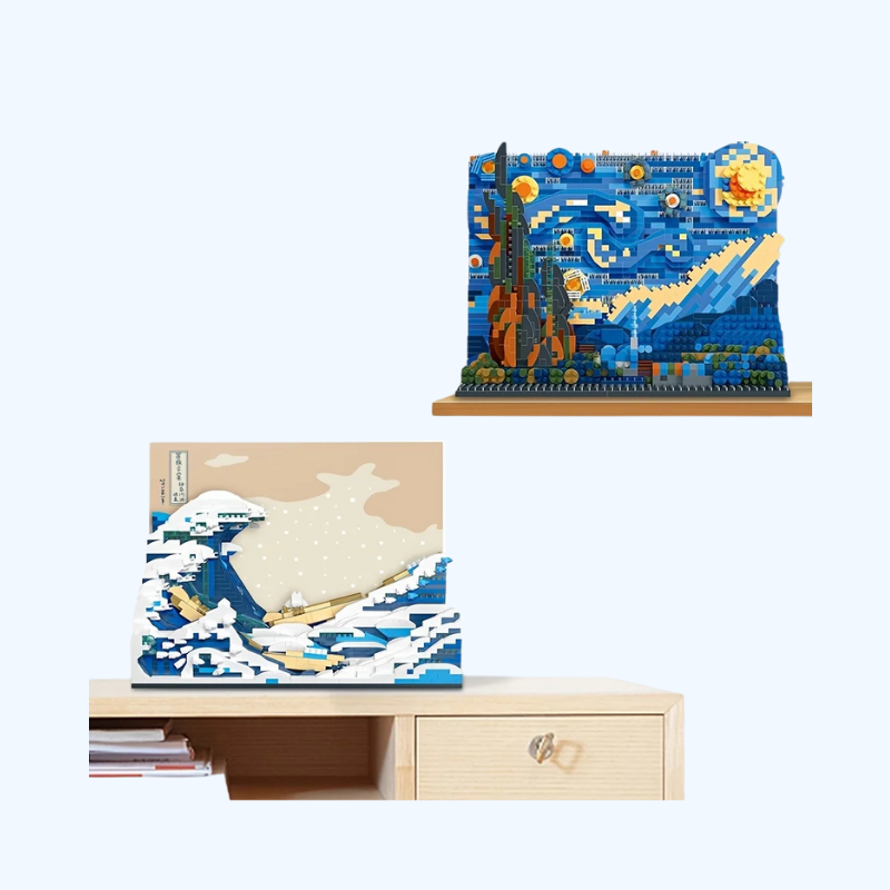 Pantasy Kanagawa Surf Puzzel | Ukiyo-E Bouwblokdecoratie, Creatief Montage Speelgoed, Wereldberoemde Schilderij Cadeau