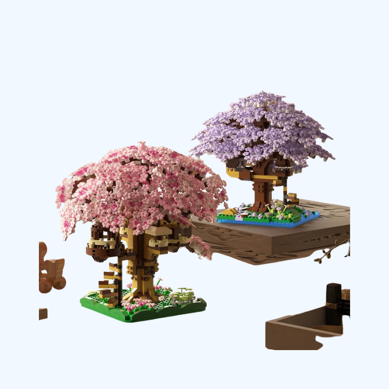 Roze Kersenbloesem Huis Bouwstenen | Microdeeltjes Model voor Meisjes