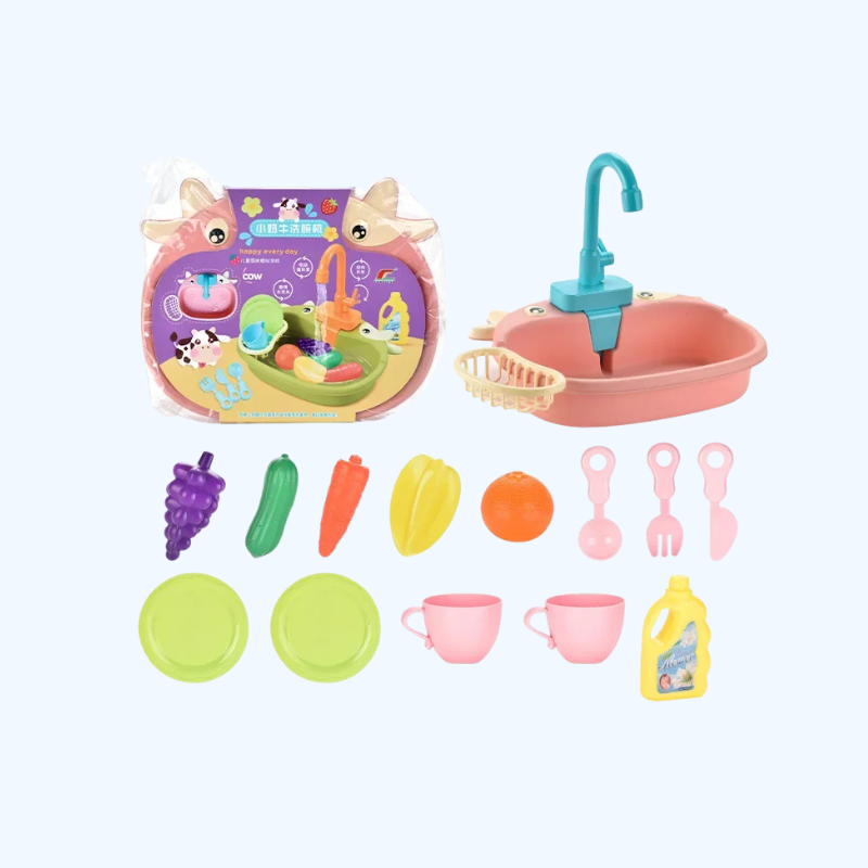 Kinderkeuken Gootsteen Speelgoed | Mini Vaatwasser Simulatiespeelset voor Meisjes