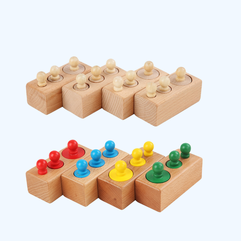 Houten Cilinderblokken Set | Sensory Speelgoed voor Kinderen (3+ Jaar)