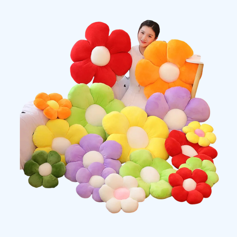 Pluizig Pluche Bloem Kussen | Gevulde Realistische Bloemvorm Zachte Pluche voor Kinderen Kussen Decor voor Thuis