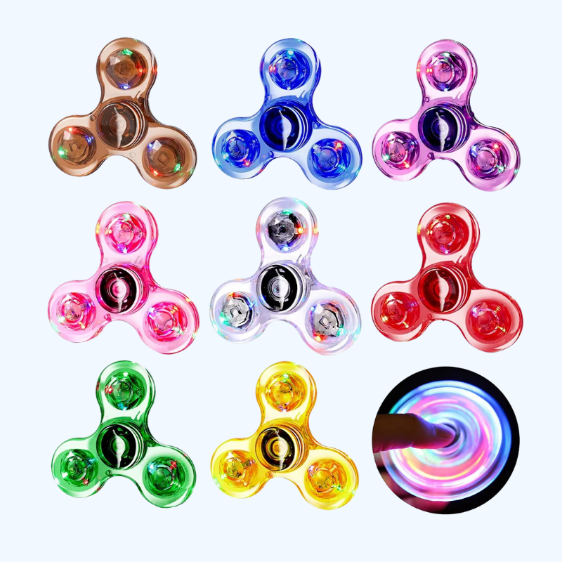 LED Oplichtende Fidget Spinner | Luminiserend Vingertop Speelgoed, Stressverlagend & Anti-angst, Feestartikelen voor Kinderen & Volwassenen
