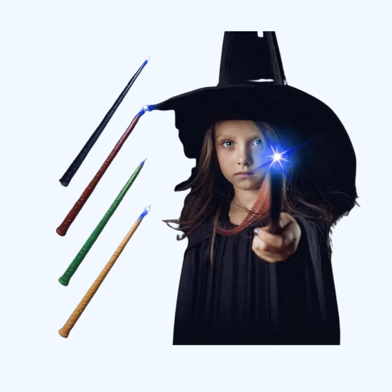 Magische Oplichtende Toverstaf | Heksen & Tovenaars Geluidseffecten, Verlicht Speelgoed voor Jongens & Meisjes, Cosplay Accessoire
