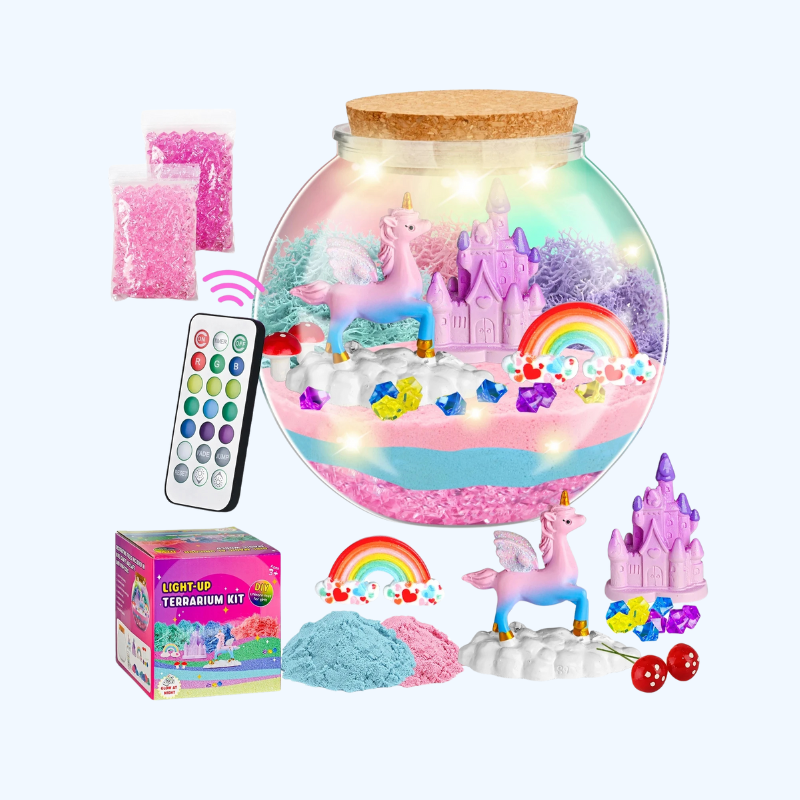 Eenhoorn Meisjes Cadeau | DIY Eenhoorn Kunst & Ambachtenset, Stralende Eenhoorn Glazen Container, Verjaardagscadeau