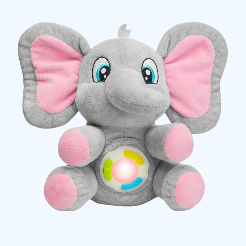 Muzikale Pluche Olifant | Zacht Pluche Speelgoed met Licht & Muziek voor Baby's vanaf 6 Maanden