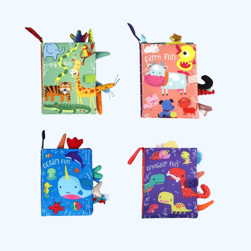 Interactief Montessori Zacht Speelboek | Polyester Stofboek, Vroeg Leren Cadeau voor Baby's