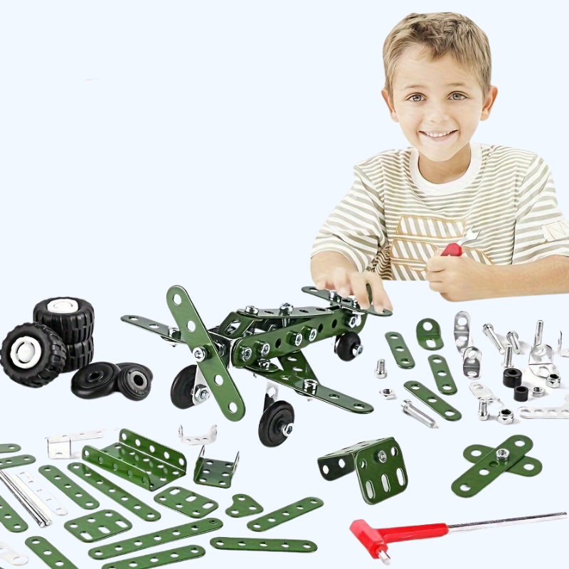 Bouwblokken Speelgoed | Educatieve 4-in-1 Militaire Serie Modellen | Metaal & Montage Kits