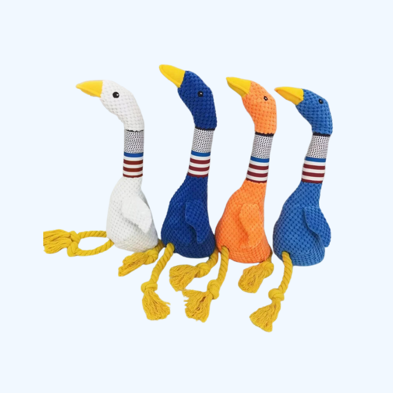 Interactief Pluchen Hondenspeelgoed | Bijtbestendige Lange Nek Gans, Piepend Speelgoed voor Honden