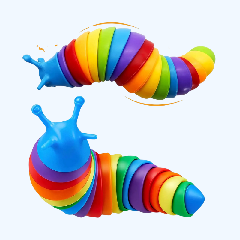 Fidget Slak Speelgoed 18cm | Kleurrijk Sensorisch Twist Rupsje, Stressverlichting voor Kinderen