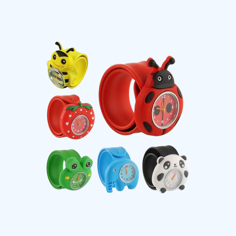 Cartoon Dieren Kinderhorloge | Schattige Fruit Siliconen Klaphorloge, Kwartshorloge, Cadeau voor Jongens & Meisjes