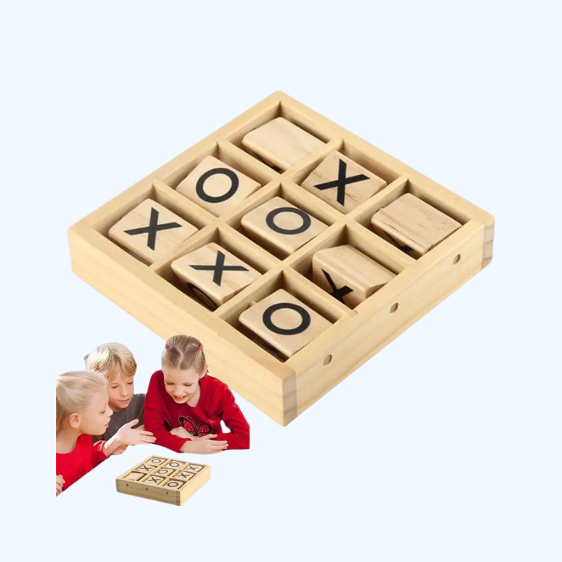 Houten Tic Tac Toe Spel | Educatief Familie & Reis Bordspel, Indoor & Outdoor Speelplezier