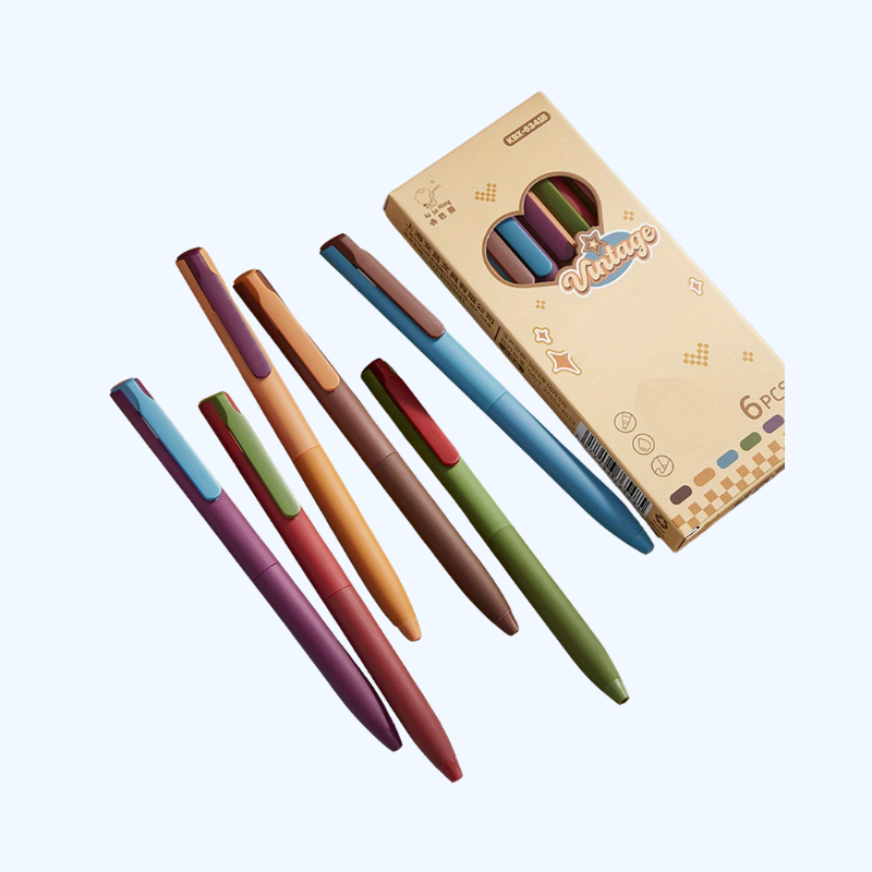 Vintage Gelpennen Set | Sneldrogende 0.5mm Fijne Punt, Ideaal Voor School & Journaling | Schoolbenodigdheden | Voor Kinderen