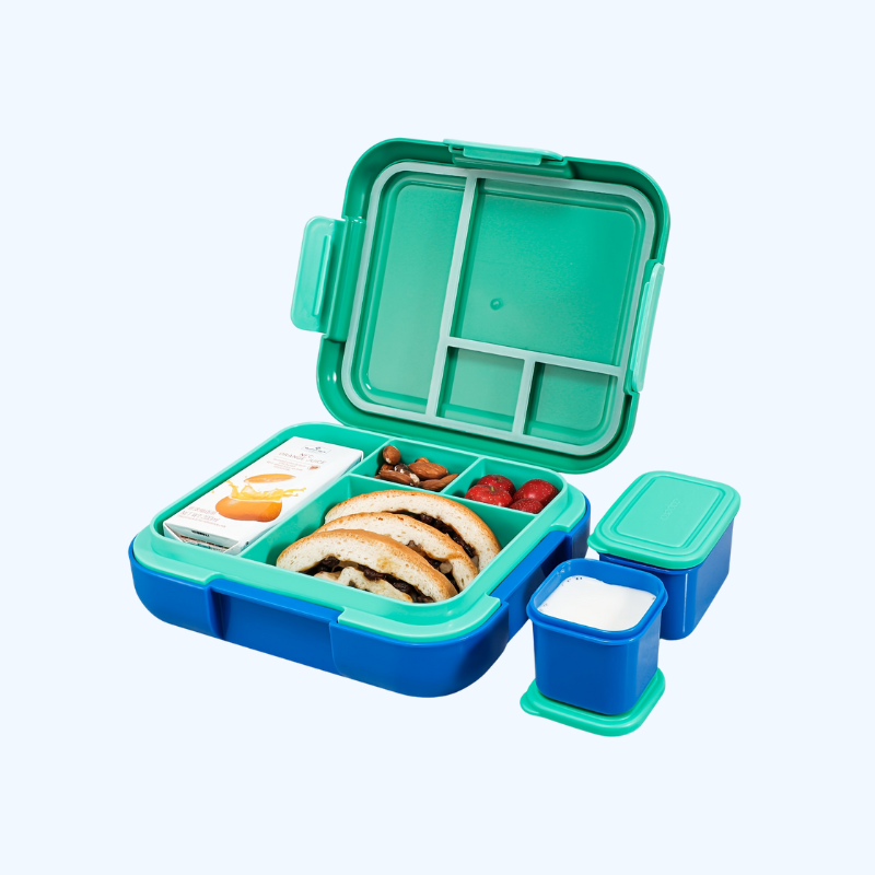 Luxe Bento Lunchbox | 4 Vakken, Lekvrij, Magnetron- & Vaatwasserbestendig | School & Reisaccessoire | Voor Kinderen