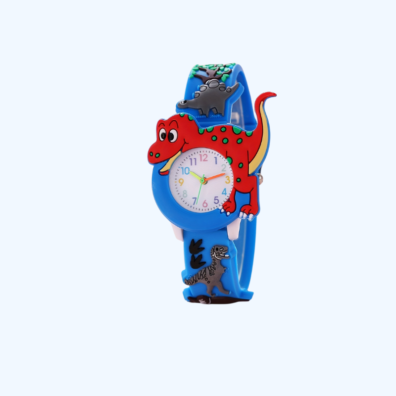 Schattig Dino Kinderhorloge | Zachte Siliconen Band, Ideaal Cadeau | Modeaccessoire | Voor Kinderen