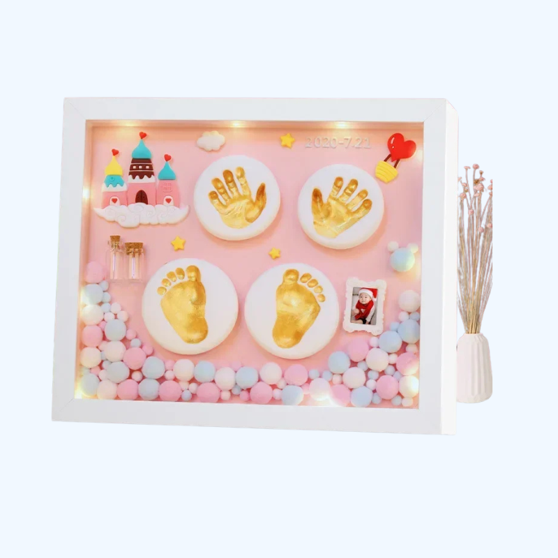 DIY Hand- & Voetafdruk Kit | Inktvrije Handprint Set met Fotolijst | Baby Souvenir