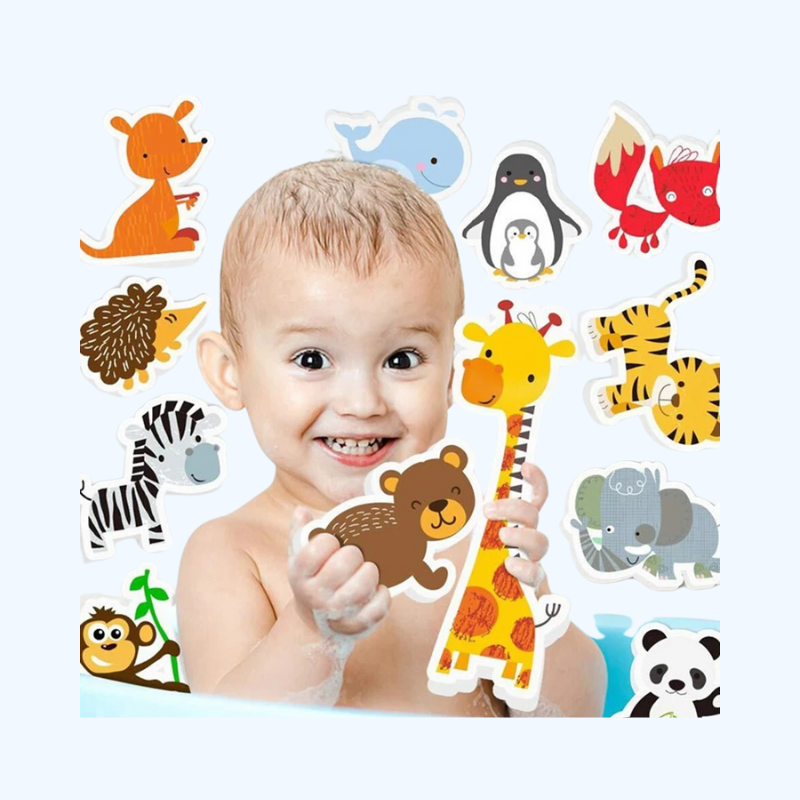 EVA Badpuzzel Dierenstickers | Educatief & Leuk Bad Speelgoed