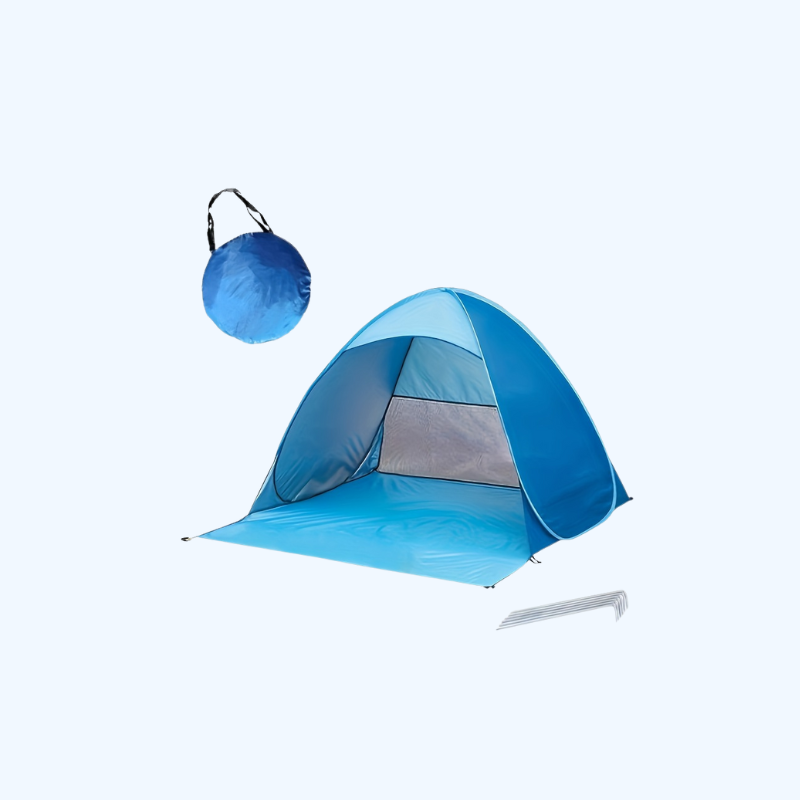 Draagbare Pop-up Strandtent – UPF 50+ UV-bescherming, Inclusief 6 Haringen | Perfect voor Outdoor & Feestdagen
