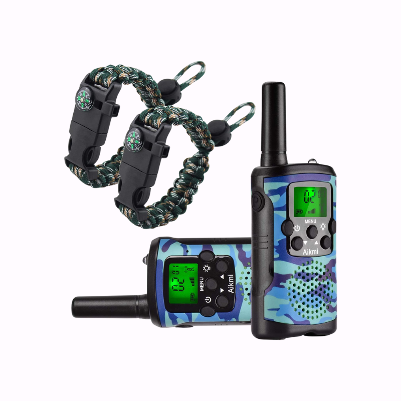 Kinderen Walkie Talkies | 22 Kanalen | 3 Mile Bereik | Duurzaam | Groene Camouflage | 6+ Jaar