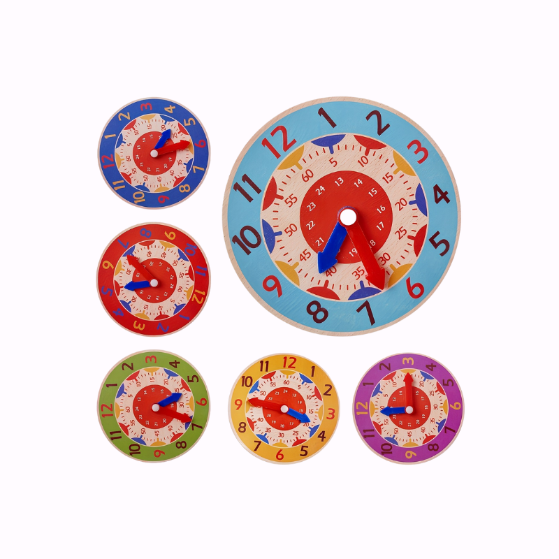 Houten Educatieve Klok | Leerklok voor Kinderen | Digitaal Tijdmodel voor Studenten