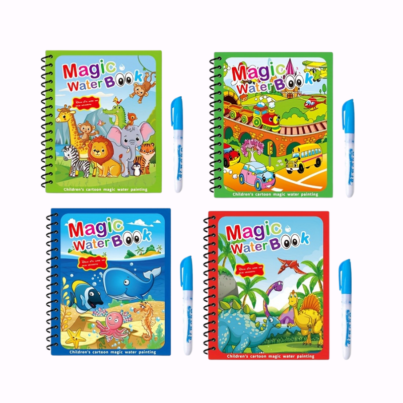 Magisch Water Tekenboek 3+ | Herbruikbare Verfpagina's met Waterpen | Educatief Creatief Speelgoed