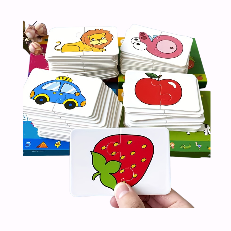 Educatieve Puzzelkaarten Set | Jigsaw Matching Game | Cognitieve Ontwikkeling | Geen Batterijen Nodig | Papier