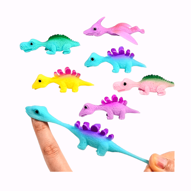 20x Slingerschiet Dinosaurus Vingerspeelgoed | Rubberen Dinos | Klasseprijzen, Prank Speelgoed, Feestcadeau