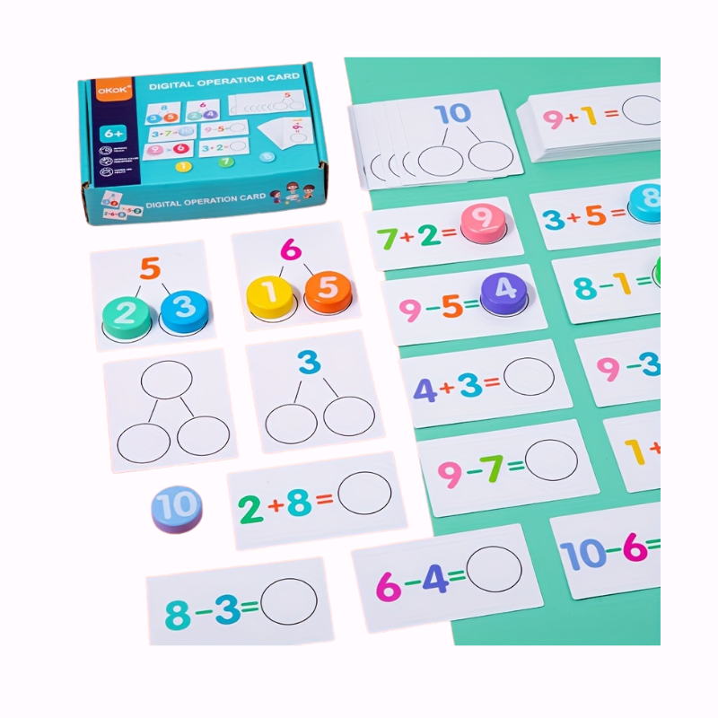 Leer spelenderwijs rekenen – Houten Wiskundekaarten voor peuters en kleuters