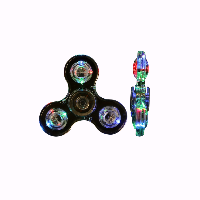 LED Light-Up Fidget Spinner - Transparant, Stressverlichtend Hand Speeltje voor Kinderen & Volwassenen, Kleurrijke Vinger Spinner