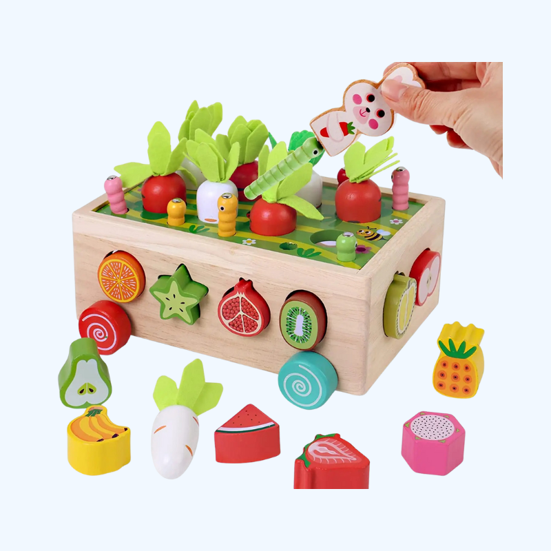 Montessori Speelgoed Voor Peuters, Houten Educatief Speelgoed Voor Jongens En Meisjes Van 1-3 Jaar, Fijne Motoriek, Cartoonvormen En Kleuren