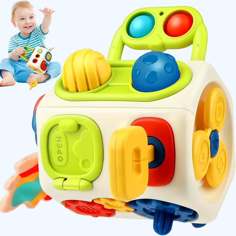 10-in-1 Activiteitenkubus | Montessori Sensorisch Activiteitenbord voor Peuters Educatief Reis Speelgoed voor Jongens & Meisjes