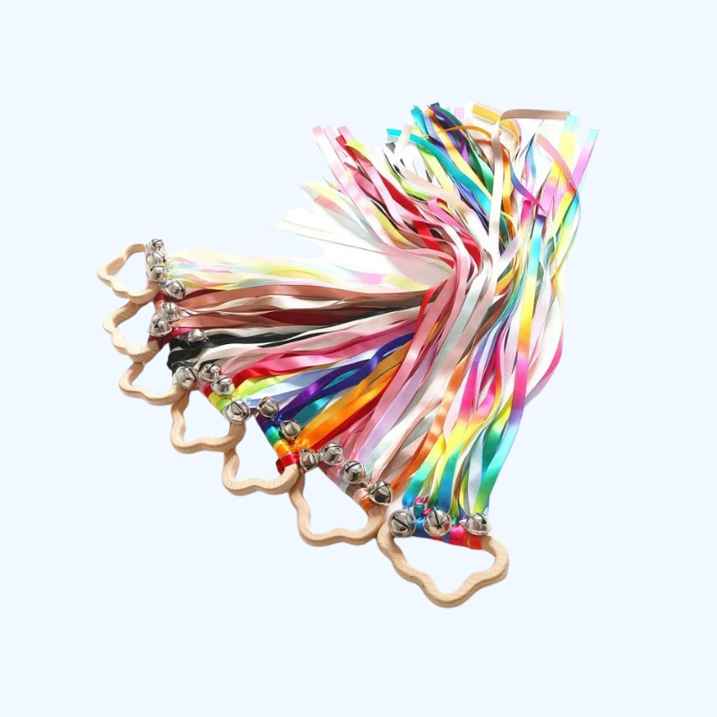 Montessori Stijl Sensorisch Speelgoed - BPA-vrije Niet-giftige Baby Lintenring voor Pasgeborenen, Bevordert Kleurherkenning en Zintuiglijke Ontwikkeling