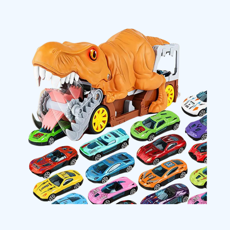 Dinosaur transporttruck - Speelgoed met automatische ejectie, spoor en metalen modellen voor kinderen