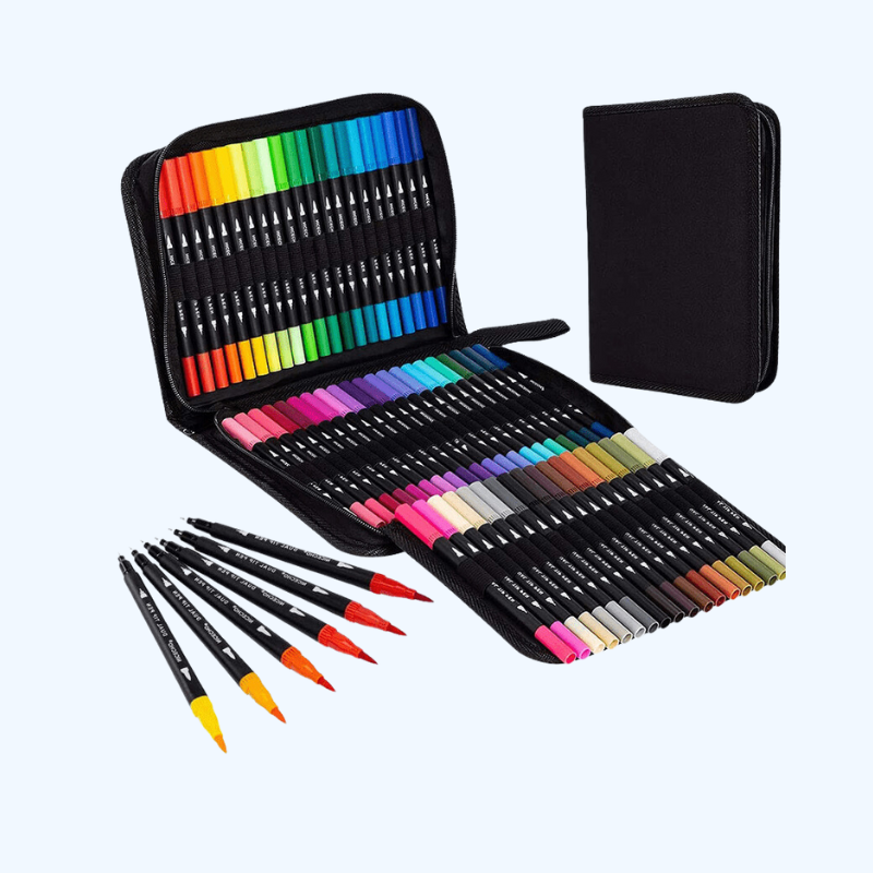 Dubbelzijdige Stiften | Waterverf Stiften voor Schilderen, Tekenen, Kalligrafie, Waterbasis Inkt, Perfect voor Kunstenaars en Makers, Cadeau voor Kerst Halloween Pasen Winter en Nieuwjaar