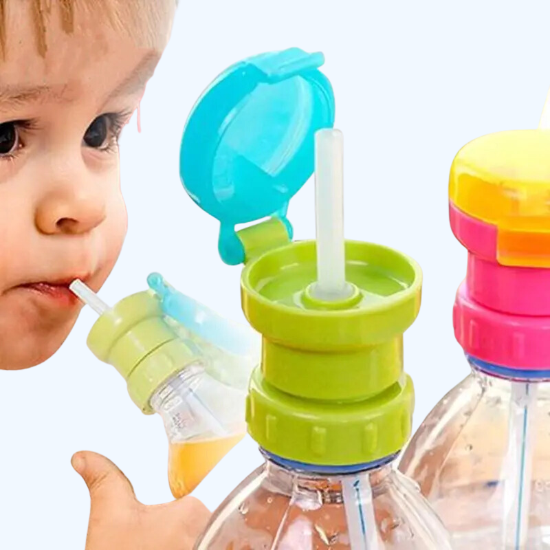 Kinderen Waterfles Sippy Dop | Lekvrije Dop met Rietje voor Sap en Water Fles voor Kinderen en Peuters