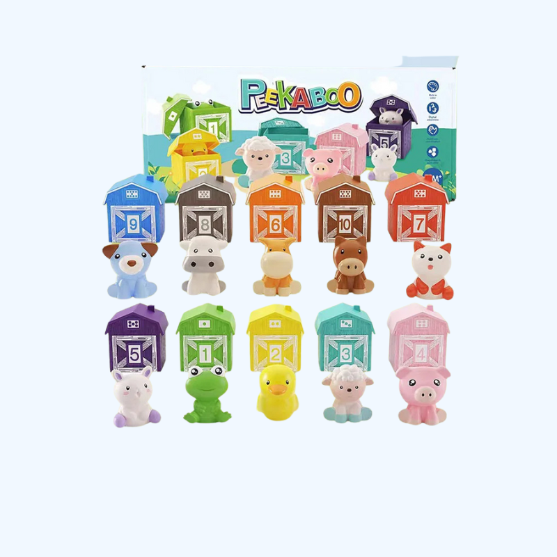 Montessori Leer Speelgoed | Dieren Vingerpoppen & Peekaboo