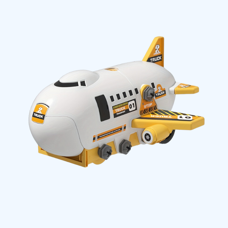 Transformeerbaar Vliegtuig & Bouwvoertuigen Speelset | Educatief STEM Speelgoed voor Kinderen vanaf 3 Jaar