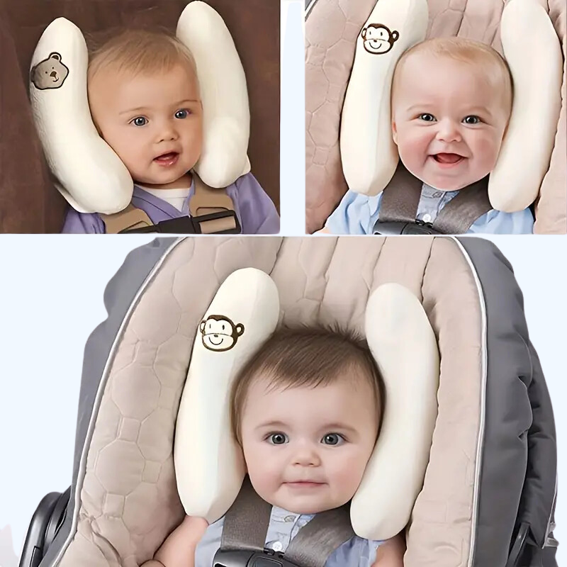 Comfortabele Banaan-Vormige Nek Kussen voor Baby’s | Hoofdsteun Kussen voor Kinderwagens & Autostoeltjes